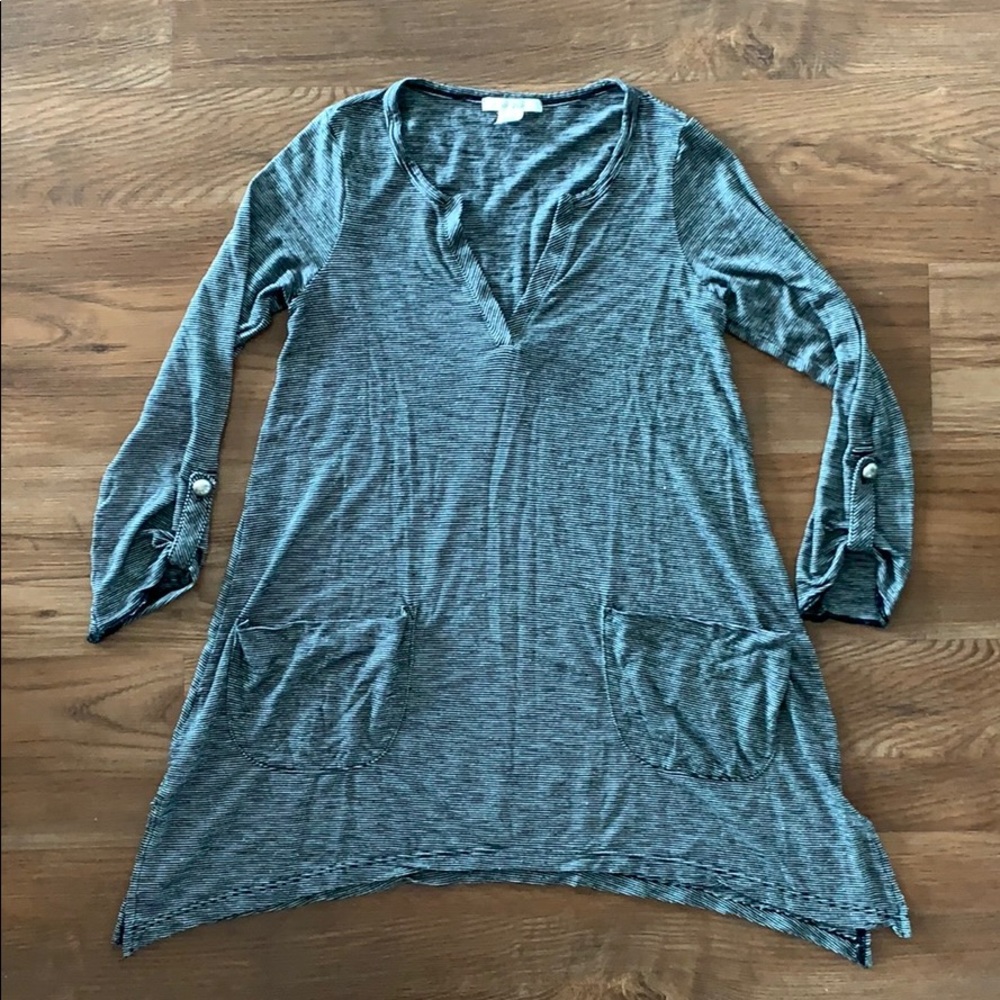 So Low A-Line Striped Tunic Top